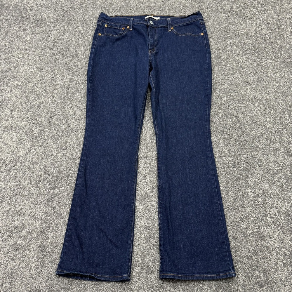 Levis Jeans Womens 32 Blue 415 Relaxed Bootcut Dark Wash Denim Casual Logo Work